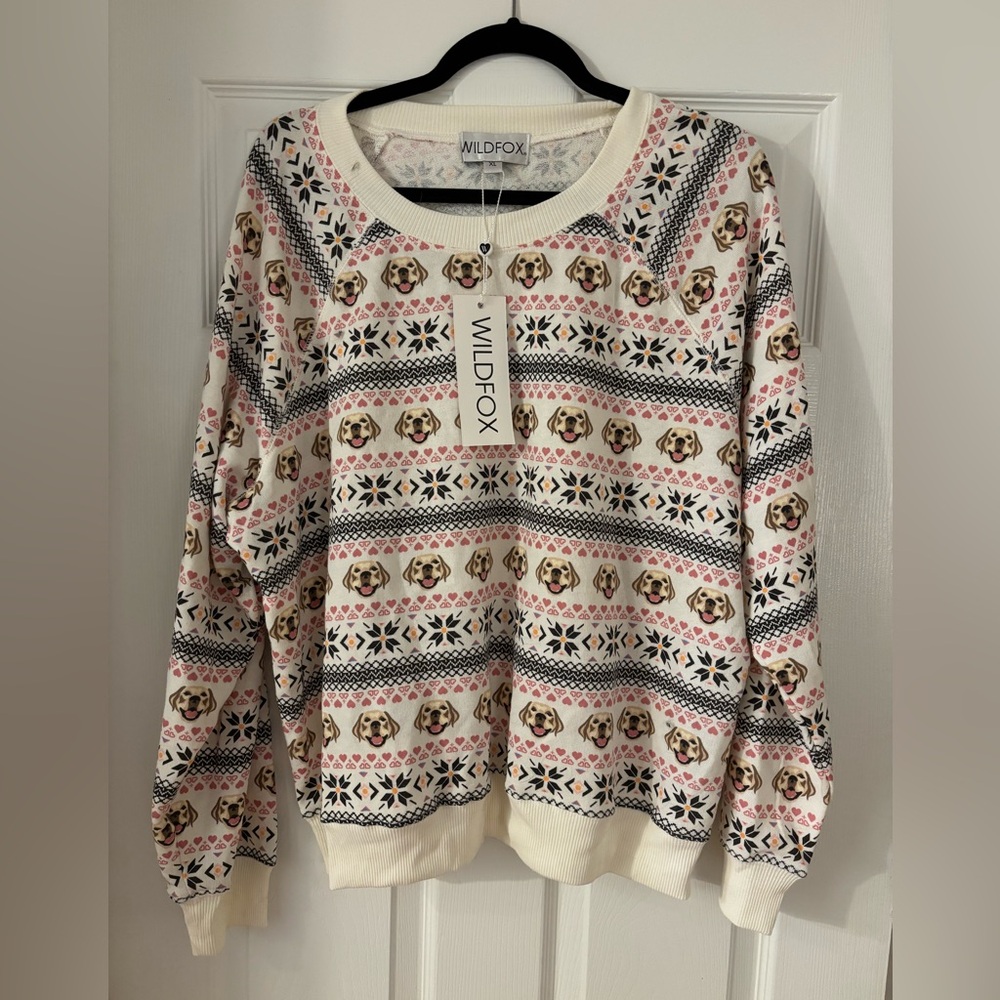 NWT Wildfox Ivory Graphic Sweatshirt